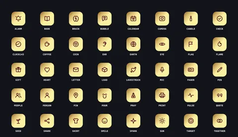 143 Army: The icon set, gold tile, first page