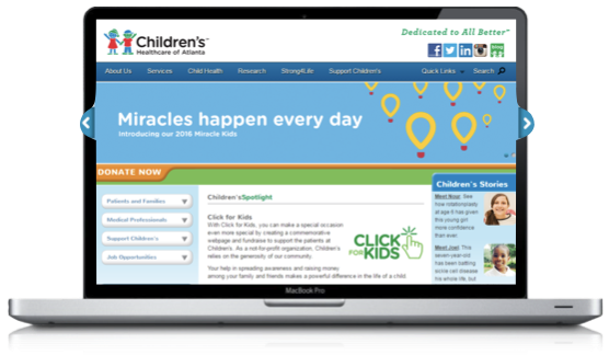Children's Healthcare of Atlanta, Website Redesign