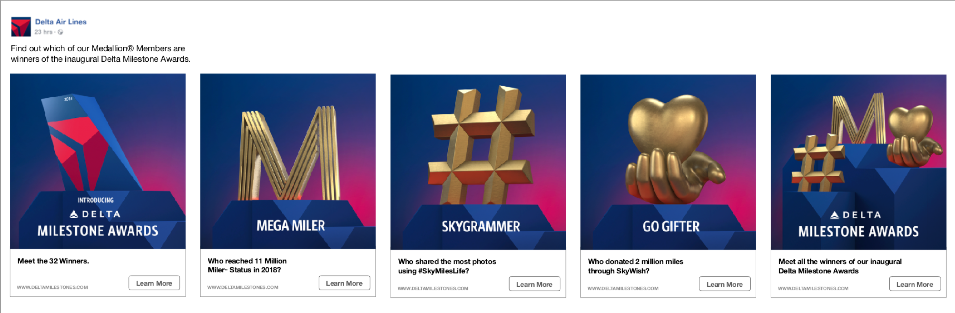 Delta Air Lines, The Delta Milestone Awards