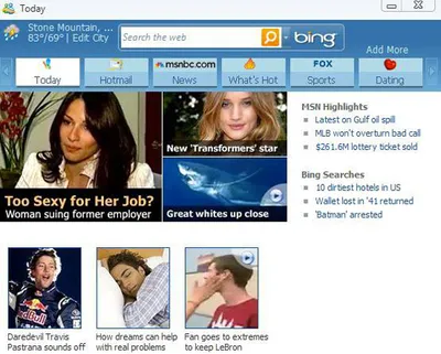 The MSN homepage carrying the InLeBronWeTrust video in its featured strip