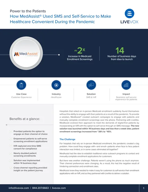 LiveVox: MedAssist, first page