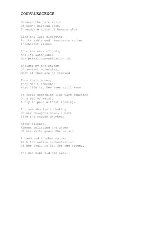 The typed manuscript page for Convalescence