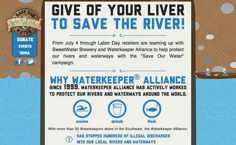 SweetWater Brewing Company: #SaveOurWater Campaign Site (2 of 4)