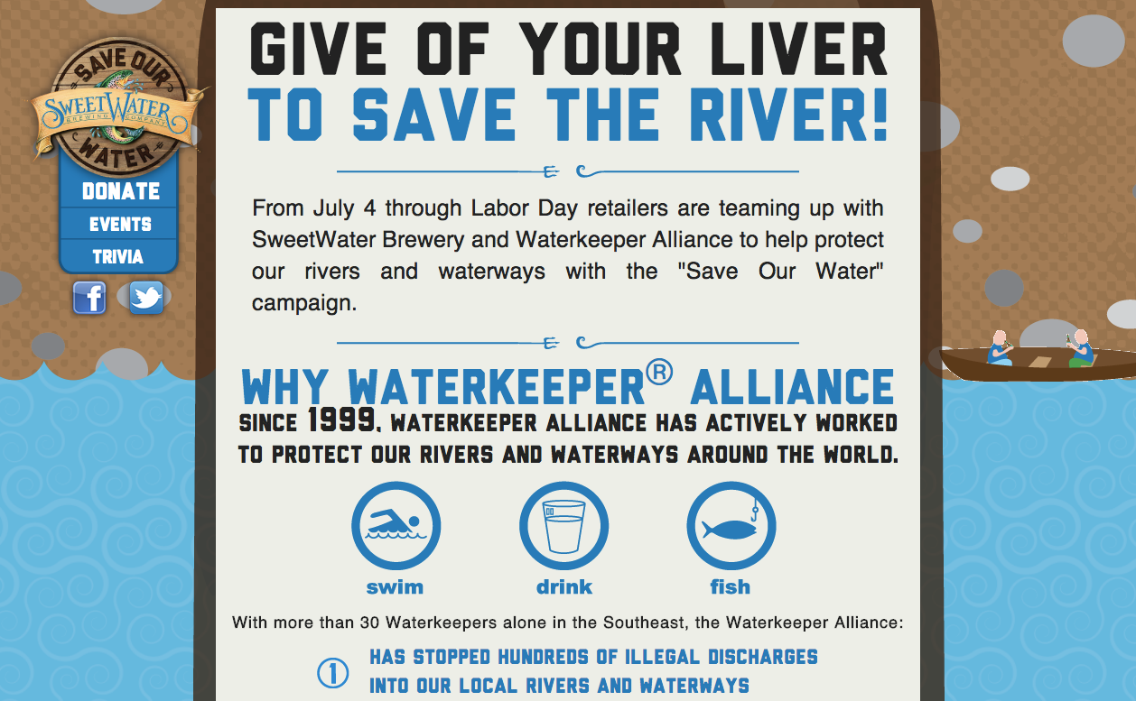 SweetWater Brewing Company, #SaveOurWater Campaign Site