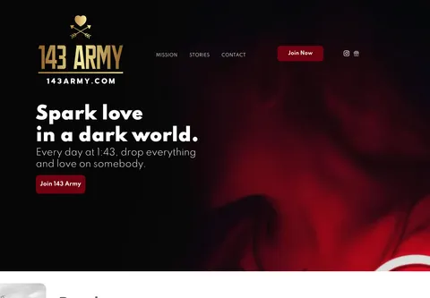 The 143 Army home page as it runs today