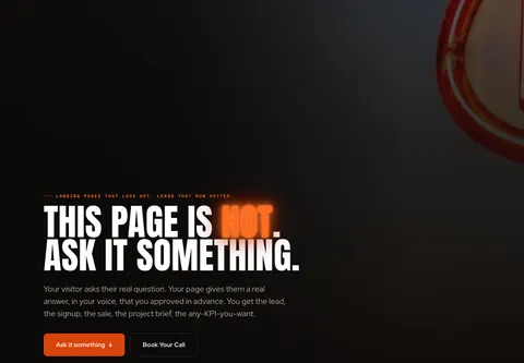 The Hot Pages Now home page as it runs today