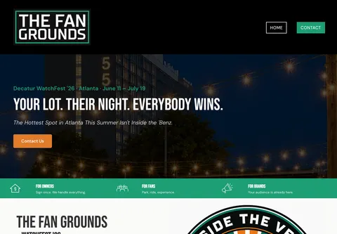 The The Fan Grounds home page as it runs today